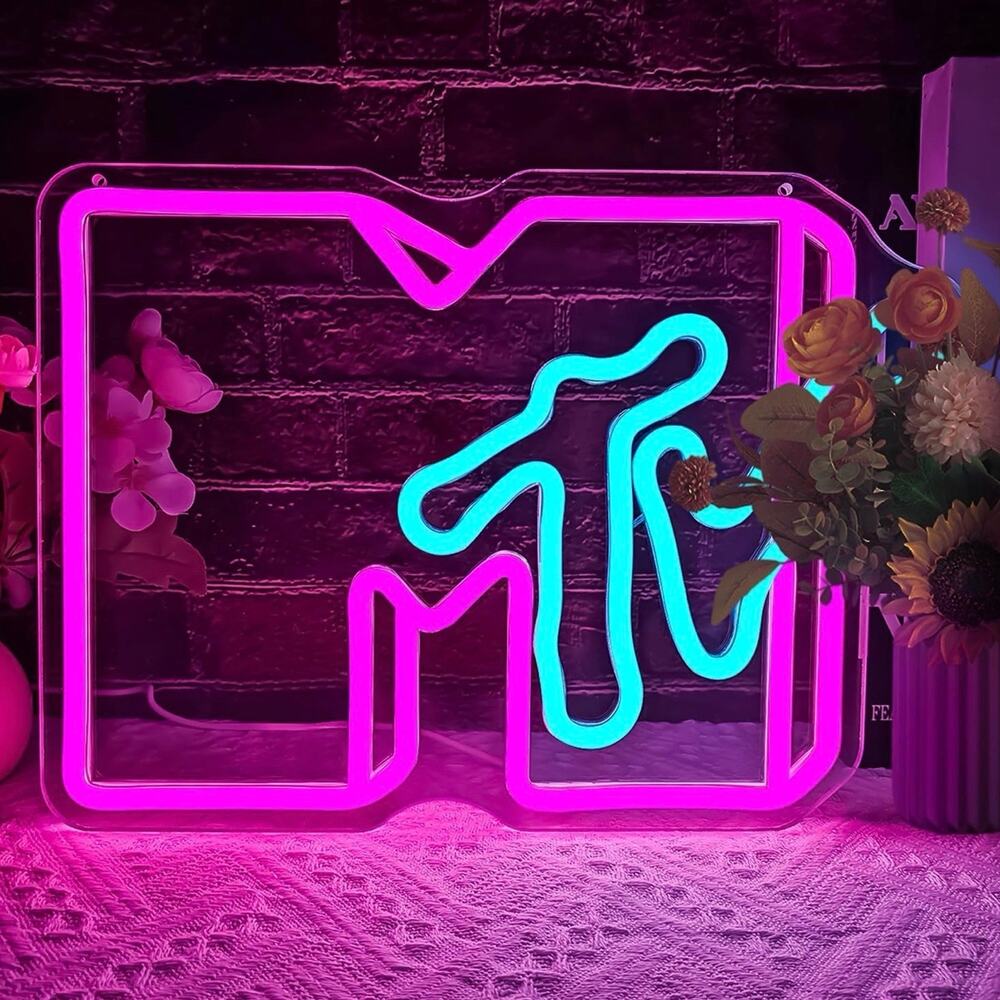 MTV Neon Sign Night Light Room Wall Decoration